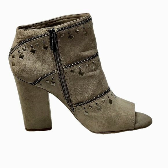 Jessica Simpson Peep Toe Studded Zip-Up Ankle Booties Size 8 - Picture 8 of 12